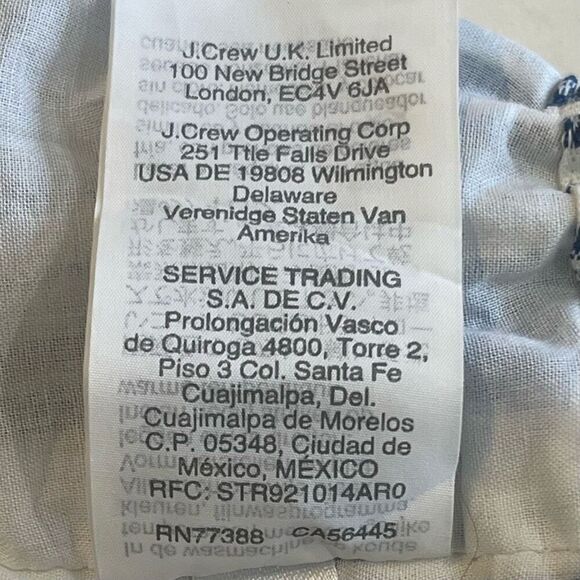 J Crew Mercantile Striped  Blue & White Viscose Cotton Ruffle Short Skirt Sz M N - Picture 5 of 7